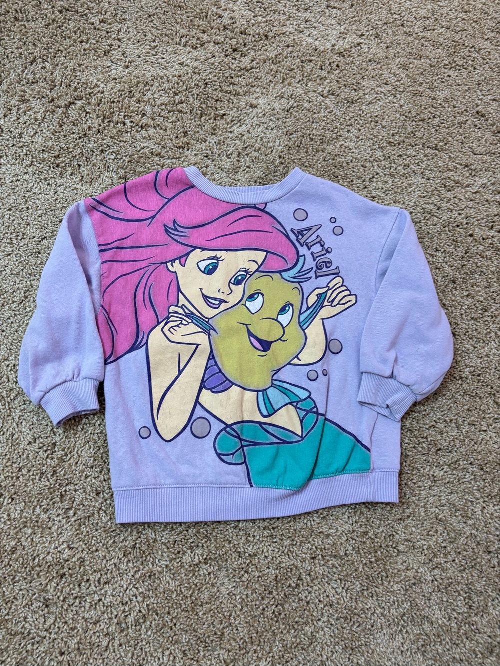Disney Lavender Ariel & Flounder Graphic Pullover Sweatshirt